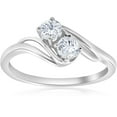 thumbnail image 1 of Bow Jewelry 1.8 Ct Princess Cut Moissanite Ring - 14K White Gold Plated Split Shank Halo 4 Prong Setting - Engagement Wedding Ring for Women - Interlock Knot Style Moissanite Ring, 1 of 3