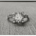 thumbnail image 1 of Bow Jewelry 1.81 Ct Round Brilliant Cut Moissanite Engagement Band - Radiant 14K White Gold Plated Design Rings - A Unique Choice for Her - Capture Her Heart with an Exquisite Wedding Ring, 1 of 9