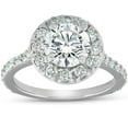 thumbnail image 1 of Bow Jewelry 1.9 Ct Princess Cut Solitaire with Accent Moissanite Ring - 14K White Gold Plated - Engagement Halo Ring for Women - Eternity Band Moissanite Ring - Prong Setting - Ideal Wedding Gift, 1 of 3