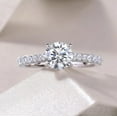thumbnail image 1 of Bow Jewelry 1.91 Ct Round Brilliant Cut Moissanite Ring - Elegant 14K White Gold Plated Rings - Engagement Wedding Moissanite Jewelry for Women - Christmas Special Gift for Her - Ideal for Party Wear, 1 of 8