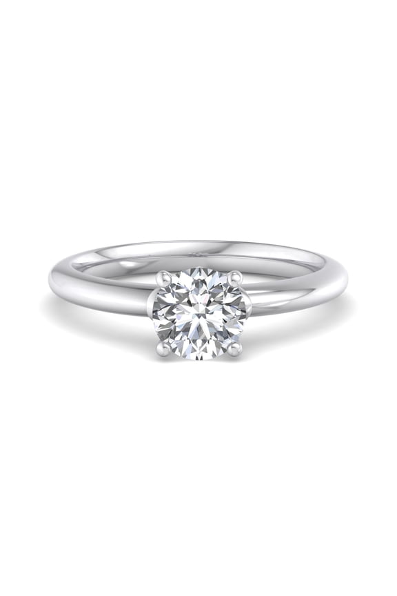 ry 14K White Gold Plated 1.5 Ct Round Cut Moissanite Ring - Elegant Engagement Ring for Her - Radiant Solitaire Design Ring - Ideal for Weddings or Special Celebrations