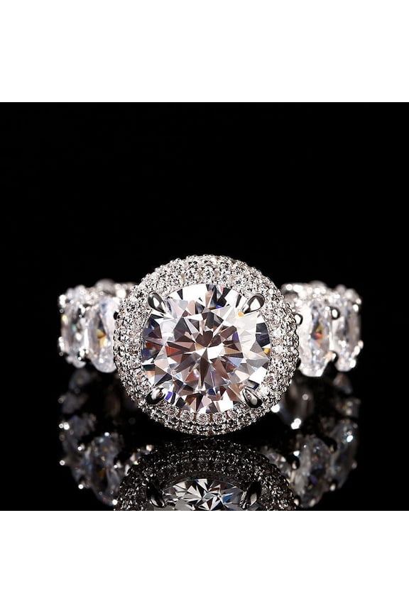 ry 14K White Gold Plated 1.97 Ct Moissanite Rings - Round Cut Solitaire for Women's - Stunning Anniversary Gift - Multi-Stone Engagement Rings - for Making Lasting Memories Together