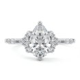 thumbnail image 1 of Bow Jewelry 14K White Gold Plated Birthday Ring - 1.7 Ct Pear Cut Moissanite Solitaire - New Year Gifts for Her - Moissanite Jewellery Gift for Mom - Solitaire with Accents Ring, 1 of 3