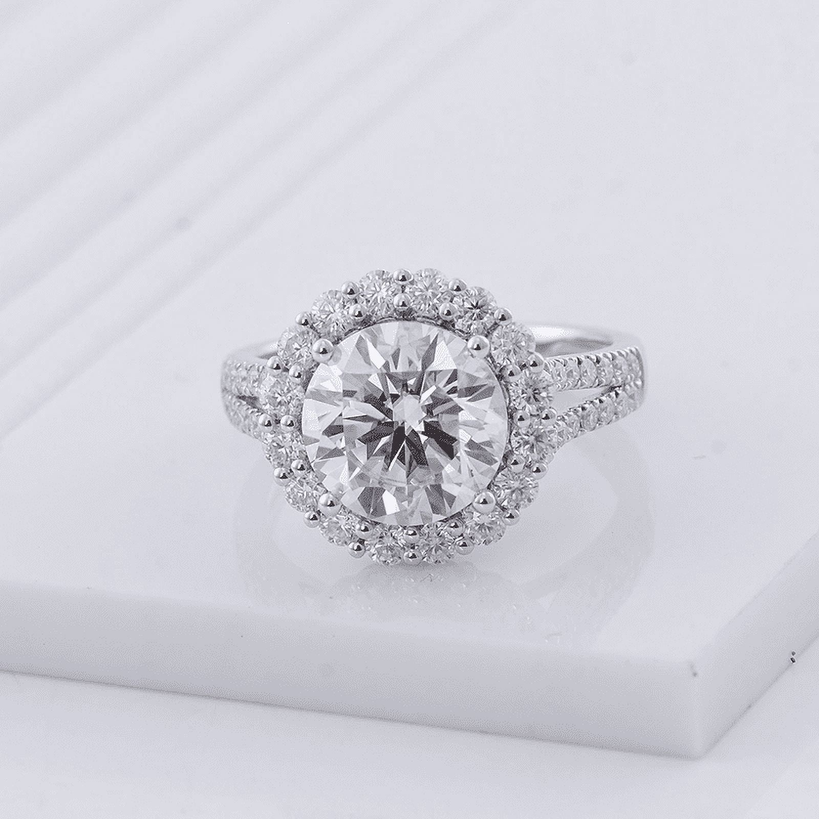 Bow Jewelry 14K White Gold Plated Engagement Ring - 1.97 Ct VVS1 Round ...