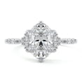thumbnail image 1 of Bow Jewelry 14K White Gold Plated Jewelry - 1.9 Ct Oval Cut Lab Grown Moissanite Ring for Her - Floral Halo Wedding Engagement Ring - Solitaire Moissanite Ring for Her - Wedding Jewelry, 1 of 3