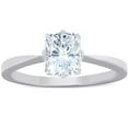thumbnail image 1 of Bow Jewelry 14K White Gold Plated Ring - Petite 1.6 Ct Princess Cut Moissanite Engagement Solitaire Ring - 6 Prong Wedding Ring for Her - Personalized Gift Option, 1 of 3