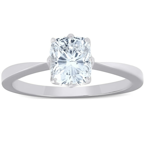 Bow Jewelry 14K White Gold Plated Ring - Petite 1.6 Ct Princess Cut Moissanite Engagement Solitaire Ring - 6 Prong Wedding Ring for Her - Personalized Gift Option