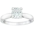 thumbnail image 1 of Bow Jewelry 14K White Gold Plated Ring - Sleek 2.1 Ct Emerald Cut Moissanite Solitaire Engagement Ring - Elegant Wedding Jewelry for Women - Proposal or Anniversary Gift, 1 of 3