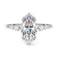 thumbnail image 1 of Bow Jewelry 14K White Gold Plated Wedding Anniversary Rings - 2 Ct Oval Cut Moissanite Ring for Women - Engagement Ring for Women - Anniversary Gifts for Wife, 1 of 3