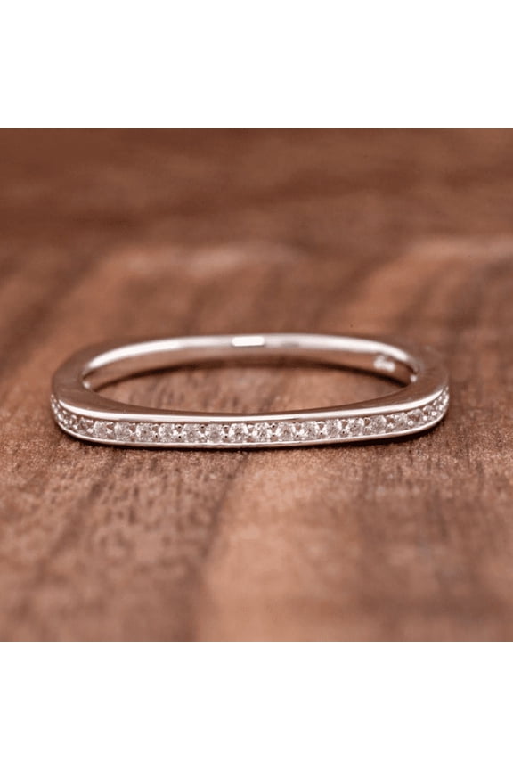 ry 14K White Gold Plated Wedding Ring - 1.28 Ct White Round Cut Moissanite Ring - Engagement Eternity Ring Band - Anniversary Ring - Christmas Special Gift for Her