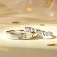 thumbnail image 1 of Bow Jewelry 14K White Gold Plated Wedding Ring - 1.87 Ct Round Cut Excellent Moissanite Wedding Anniversary Ring - Moissanite Proposal Couple Ring - Star Design Ring - Moon Design Ring For Him, 1 of 8