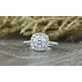 thumbnail image 1 of Bow Jewelry 2.02 Ct Round Brilliant Cut Moissanite Ring - 14K White Gold Plated Halo Engagement Ring for Women - Perfect for Christmas and Parties - A Timeless Gift to Celebrate Your Love!, 1 of 9