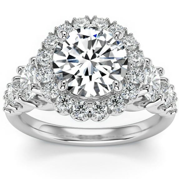 Bow Jewelry 2.1 Ct Princess Cut Moissanite Ring – 14K White Gold Plated Engagement Band with Rotated Head – Modern Proposal Ring – Wedding Jewelry Gift – Stylish Design