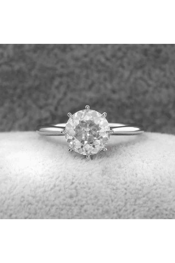 ry 2.16 Ct Round Brilliant Cut Engagement Ring - Crafted in 14K White Gold Plated - Stunning Solitaire Design Ring - Eight Prong Moissanite Ring - Celebrate Your Love with Timeless Elegance