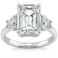 thumbnail image 1 of Bow Jewelry 2.2 Ct Oval Cut Moissanite Ring - 14K White Gold Plated Solitaire with Accent Infinity Criss Cross Heart Shape Shank 6 Prong Engagement Ring for Women - Daily Wear Moissanite Ring, 1 of 3