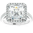 thumbnail image 1 of Bow Jewelry 2 Ct Moissanite Engagement Ring – Princess Cut in 14K White Gold Plated Prong Set – Refined Solitaire Anniversary Ring for Her – Classic Tapered Shank Ring Design, 1 of 3
