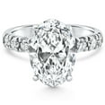 thumbnail image 1 of Bow Jewelry 2 Ct Princess Cut Moissanite Engagement Rings - Stunning Twisted Crisscross Pattern with Solitaire and Accent Stones - 4 Prong Setting - 14K White Gold Plated Rings, 1 of 3