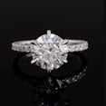 thumbnail image 1 of Bow Jewelry Brilliant 1.67 Ct Round Cut Moissanite Wedding Ring - White Gold Plated 14K Wedding Ring - Solitaire with Accent Moissanite Ring - Solo Stone Moissanite Ring, 1 of 10