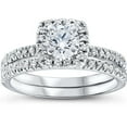 thumbnail image 1 of Bow Jewelry Engagement Ring - 14K White Gold Plated Band with 1.5 Ct Moissanite Pear Cut Moissanite - Women’s Split Shank Design - Ideal Gift for Birthdays, Anniversaries, or Romantic Celebrations, 1 of 3