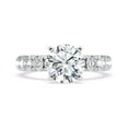thumbnail image 1 of Bow Jewelry Hidden Halo Engagement Ring for Women - 1.4 Ct Round Cut Moissanite - 14K White Gold Plated Ring - Elegant Proposal Jewelry - Perfect Gift for Anniversaries or Graduations, 1 of 3