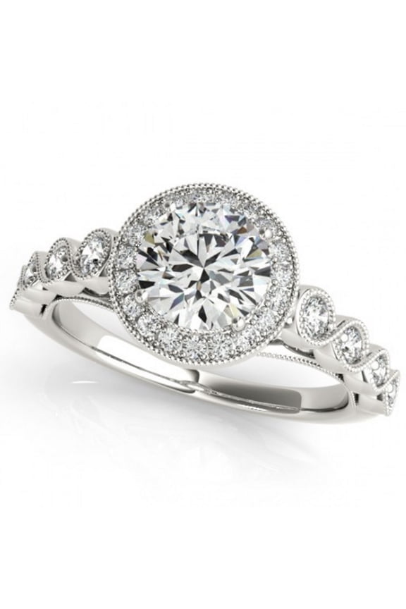 ry Radiant 1.2 Ct Round Cut Moissanite Engagement Wedding Ring - 14K White Gold Plated 6 Prong Setting Ring for Women - Timeless Solitaire Ring for Her - Ideal Gift for Any Special Day