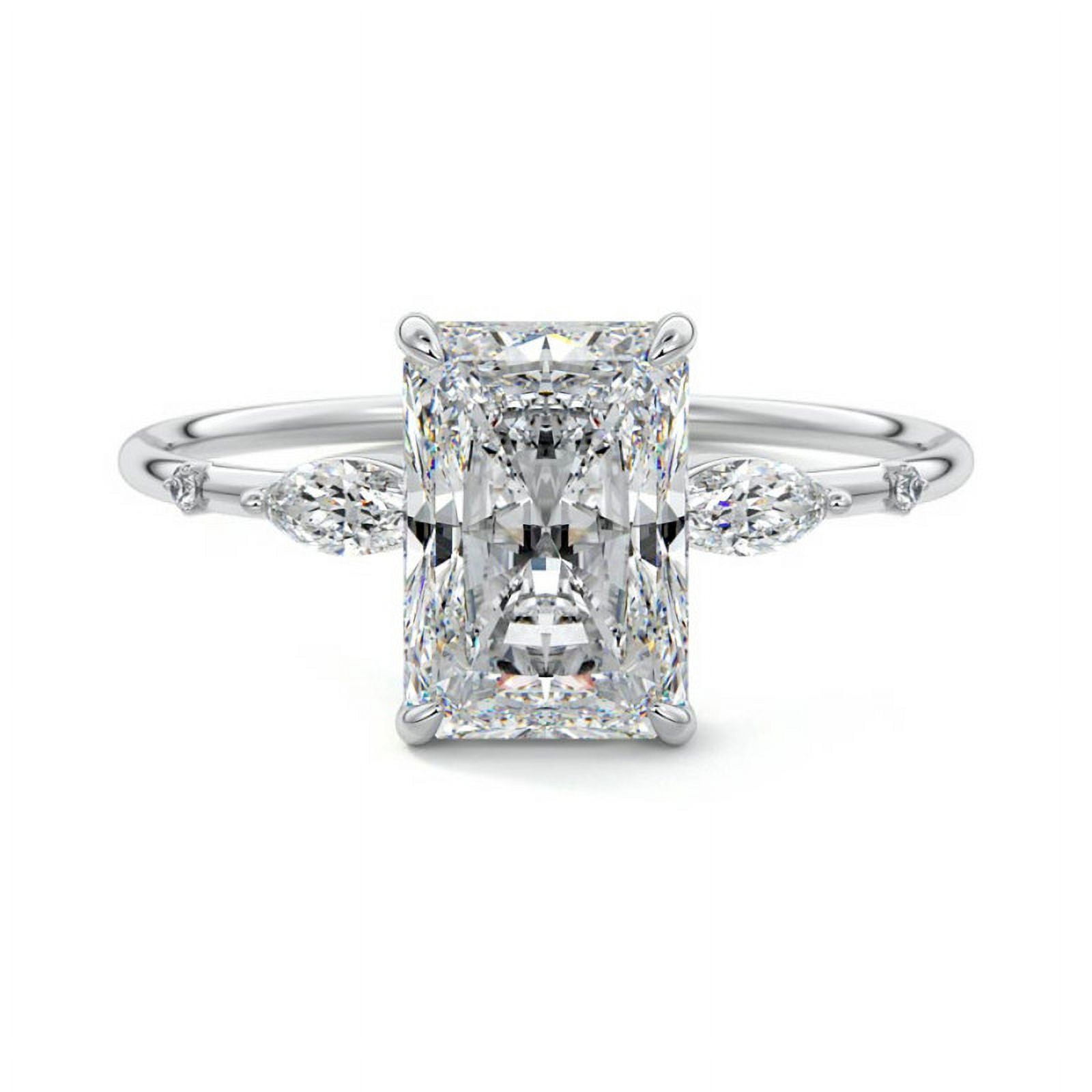 18K Gold Plated Emerald Cut Cubic Zirconia Ring For Women - Promise, Engagement, Or Wedding Band (Sizes 5-9)
