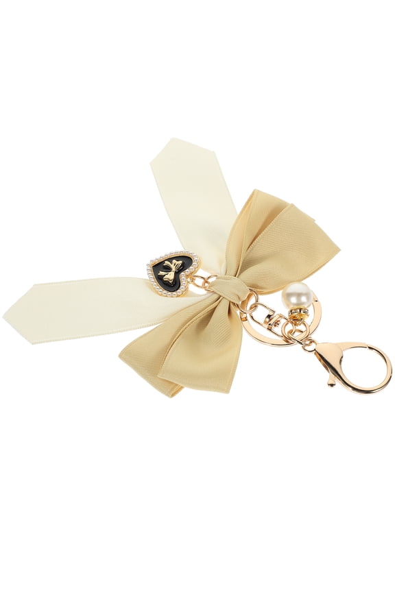 Elegant Bow Keychain, 1 Pack Compact Accessory, Stylish Design 5.3x4.5x0.4 Inch for Bags and Keys