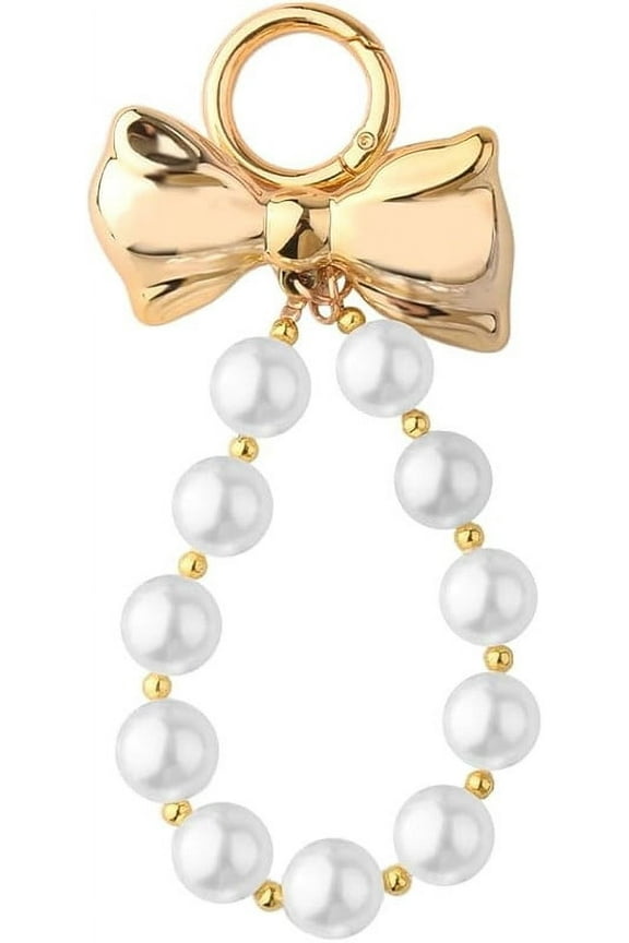 Bow Keychain for Bag Charm Big Bow Keychain for Women Bag Backpack Purse Charms Decoration Pearl Keyring