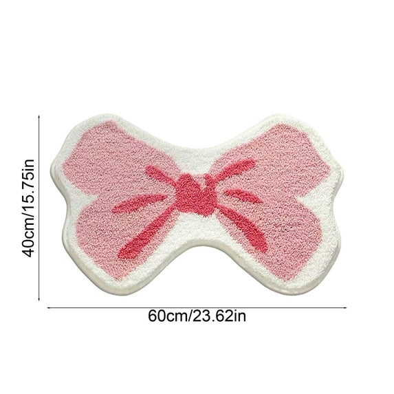 Bow Knot Doormat, Indoor Outdoor Rug, Valentines Day Decorative Non Slip Entryway Mat, Polyester Multicolor Floor Mat 40x60cm