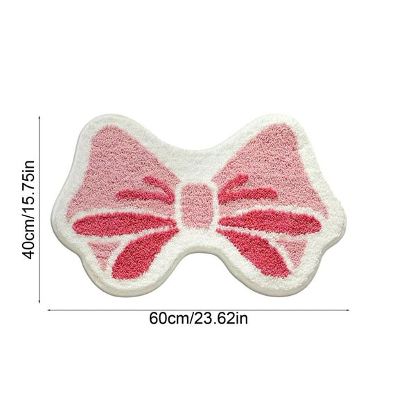 Bow Knot Doormat, Indoor Outdoor Rug, Valentines Day Decorative Non Slip Entryway Mat, Polyester Multicolor Floor Mat 40x60cm
