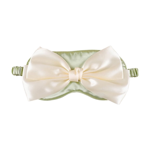 Bow Knot Eye Mask For Sleeping Light Blocking Sleep Mask Simulated Silk Fabric Green 1 Count