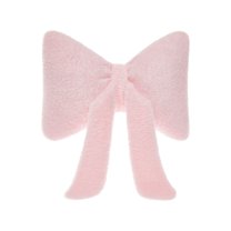 Bow-Knot Plush Throw Pillow 17X12In, Soft Cotton Stuffed Cushion with Streamers for Sofa, Bed, Nursery, Cute Photo Prop Gift for Girls, Teens, New-Mom Décor, A Butterfly-Shaped Cushion