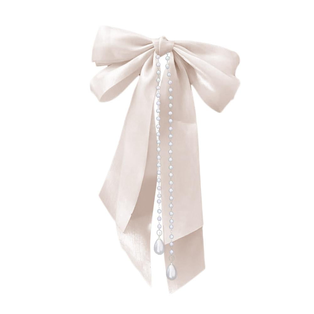 Bow Knot Spring Hair Clip, Pearl Tassel Hairband, Women's Ins Headgear