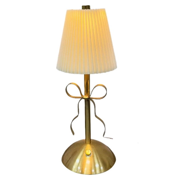 Bow Knot Table Lamp, 12.8 in Tall, Wireless Cordless Design, Creates Soothing Ambient Light for Bedroom or Living Room
