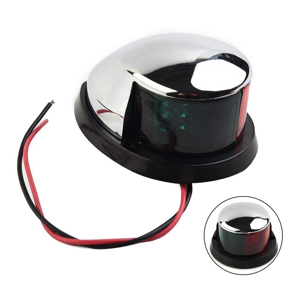 Bow LED Navigation Sailing Light Marine Boat Plastic Red+Green w/Chrome Housing