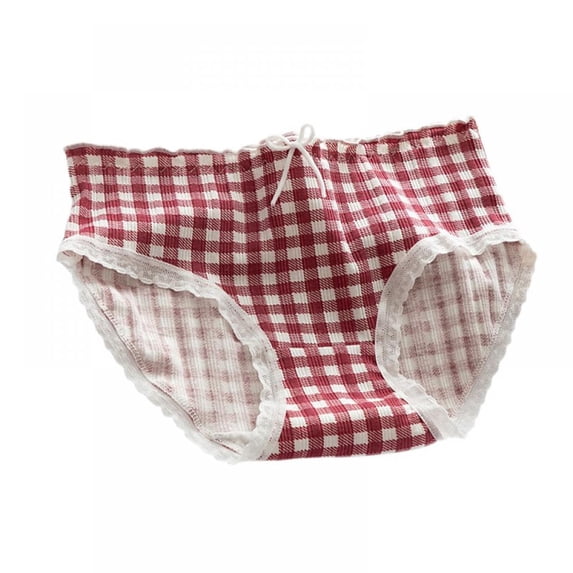 Bow Lace Edge Cotton Women Panties Low-Waist Intimate Briefs