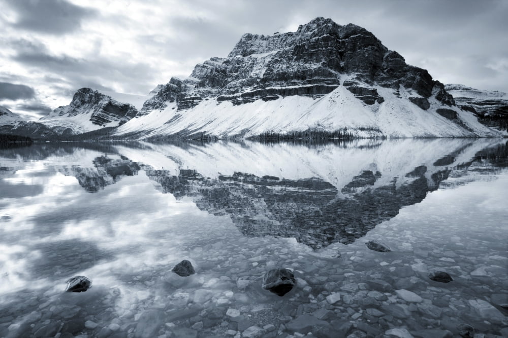 Bow Lake And Mount Crowfoot Banff National Park Alberta Canada Canvas Art - Darwin Wiggett Design Pics (34 x 22)