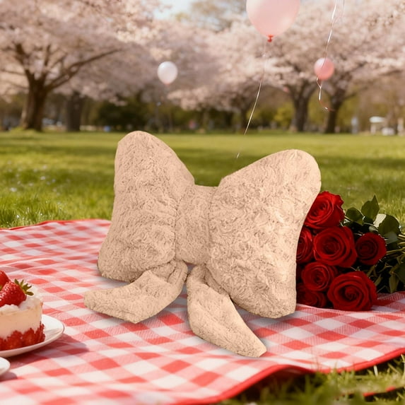 Bow Living Room Cushion, Soft Sofa Backrest Pillow for Waist & Bed, Cozy Cushion for Bedroom & Window Seat, Decorative Holiday Gift for Family