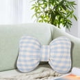 thumbnail image 1 of Bow Lumbar Pillow For Sofa Chair, Soft Supportive Back Cushion With Resilient Filling Decorative Ribbon Design, Accent Throw Pillow for Office Desk Couch Bedroom Relaxation, 1 of 6