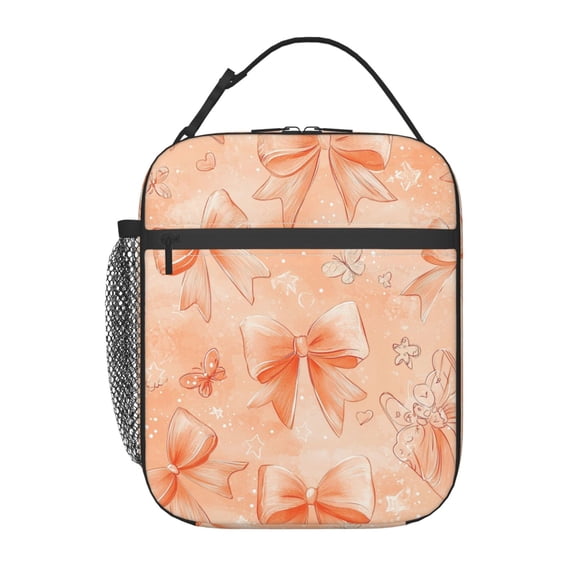 Bow Lunch Box Reusable Portable Lunch Bag Tote Bag for Work Picnic Hiking