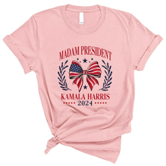 Bow Madam President Kamala Harris Shirt Unisex Large Pink