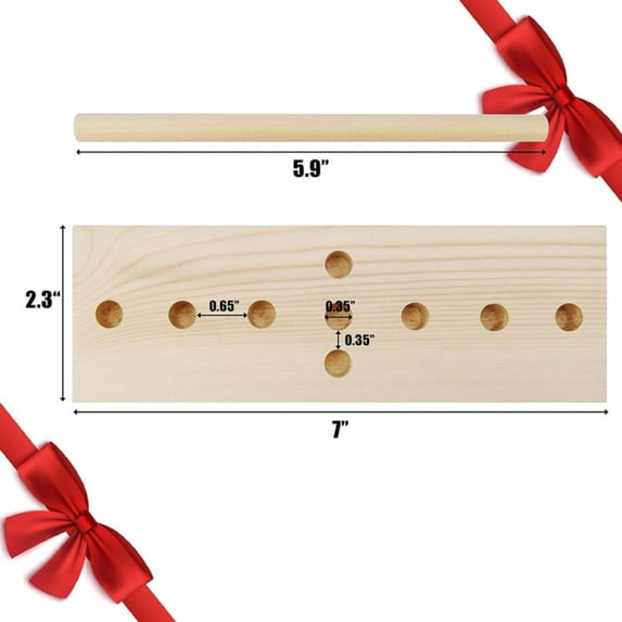 Bow Maker for Ribbon Wreaths, Double Sided Wooden Bow Making Tool for Crafts Hair Bow Makers Decoration for DIY Christmas Holiday Gift