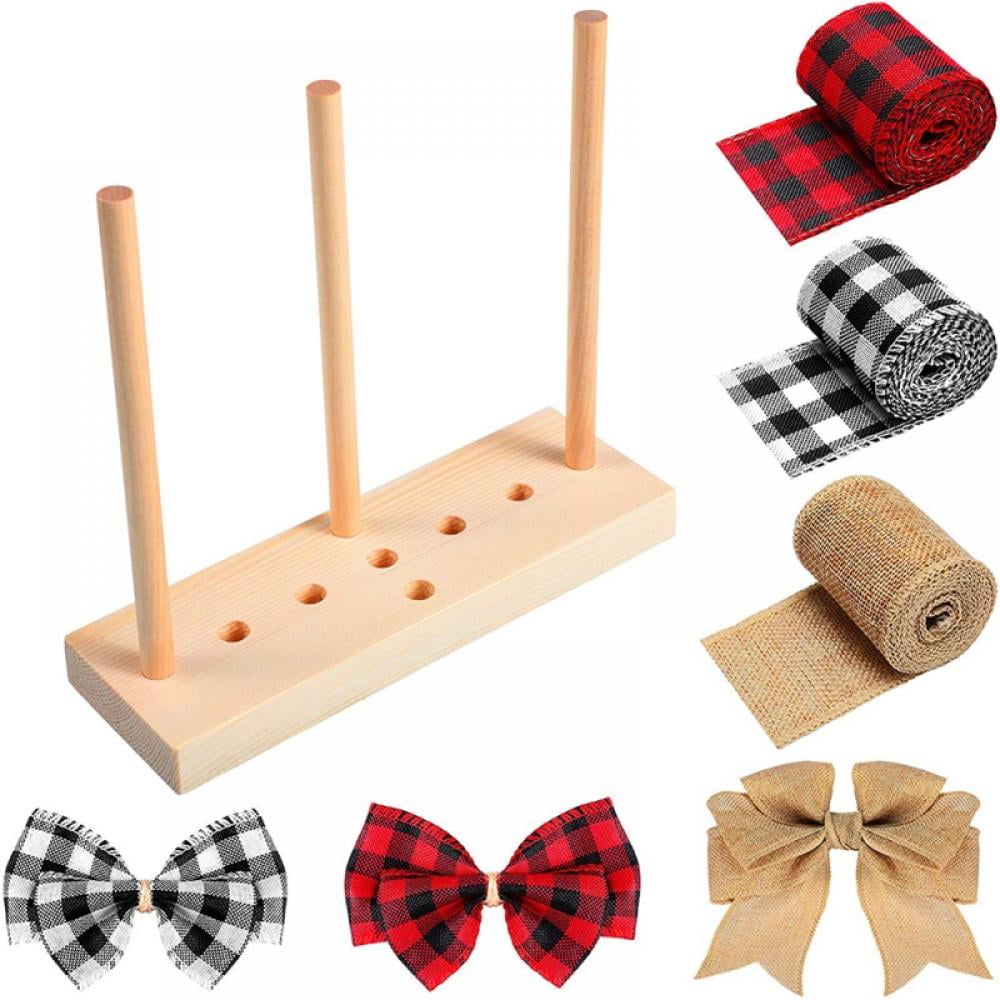 Bow Maker Round Wooden Bow Making Tool Christmas Party Ribbon Bow Tool  Corsages Bows Maker Ribbon for Wreaths Holiday Bows Decorations Christmas  Bows
