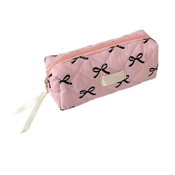 Bow Makeup Bag Multifunctional Makeup Brush Bags Portable Bow Pencil Case Colorful Travel Toiletry B
