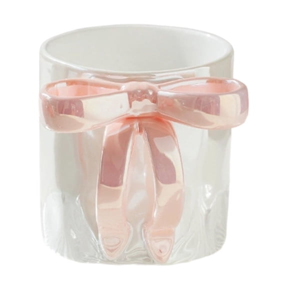 Bow Mug, Bow Coffee Cup, Charming Ribbon Mugs for Women Coworker Valentine's Christmas Birthday Gifts (Pink)
