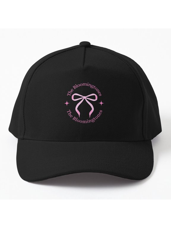 Bow Name Circle Baseball Cap, Decorative Ribbon Frame Graphic Design, Classic Everyday Hat
