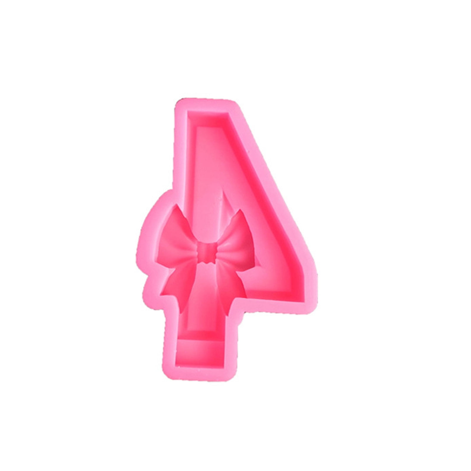 Bow Number Mold Bowknot Baking Silicone Mould Resin Molds Handmade Soap Mold for Cake Chocolate Decoration