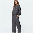 thumbnail image 1 of Bow Outfits Bow Sweatsuit Bow Matching Sweat Sets for Women Bow Sweatpants Set Sweat Suits for Womens 2 Piece Cute Pullover Sweatshirts Oversized Wide Leg Baggy Sweatpants With Pockets, Light Gray L, 1 of 5