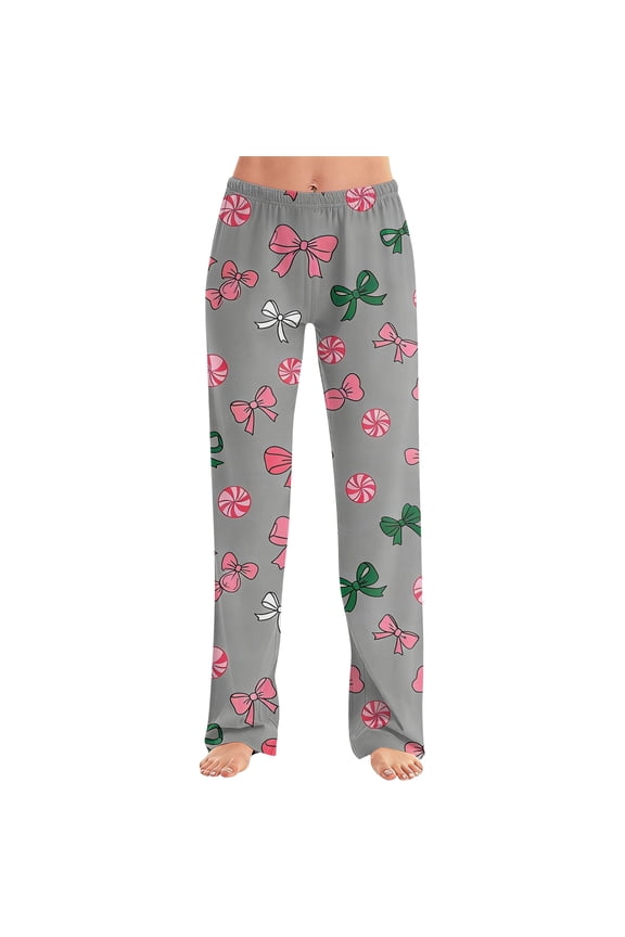 Bow Pajamas Pants for Women, Bow Leisure Trousers, Bow Womens Pajama Pants, Bow Pants, Bow Pajama Pants Women, Women's Bow Pajama Pants Lounge Causal Bottoms Fun Print Sleep Pants, Pink L