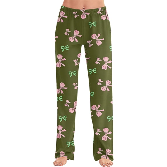 Bow Pants, Bow Pajama Pants Women, Bow Leisure Trousers, Bow Womens Pajama Pants, Bow Pajamas Pants for Women, Women's Bow Pajama Pants Lounge Causal Bottoms Fun Print Sleep Pants, Navy XL